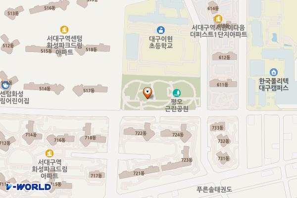 평오근린공원 화장실 위치 지도 — 대구광역시 서구 평리동 1512-25