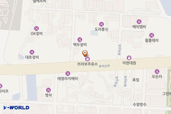 ㈜브라보주유소 위치 지도 — 대구광역시 서구 북비산로 95 (이현동)