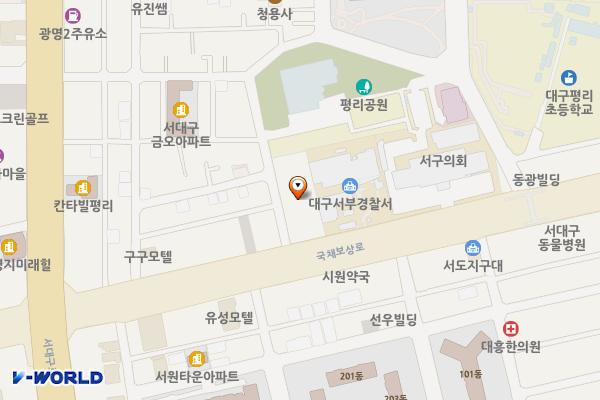 한국업사이클센터 위치 지도 — 대구광역시 서구 국채보상로 243 (평리동)
