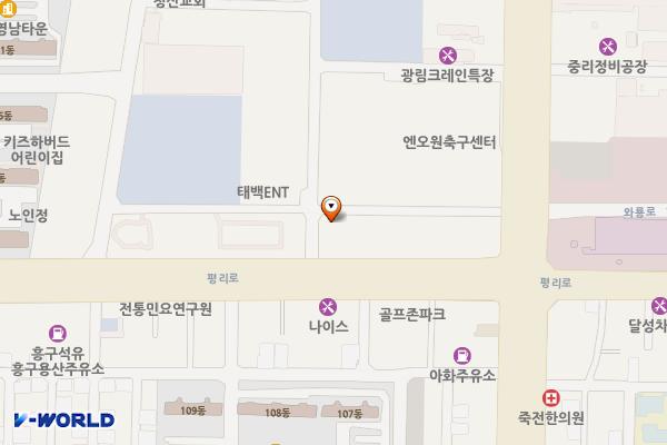 서대구완충녹지(12BL) 위치 지도 — 대구광역시 서구 평리로 101