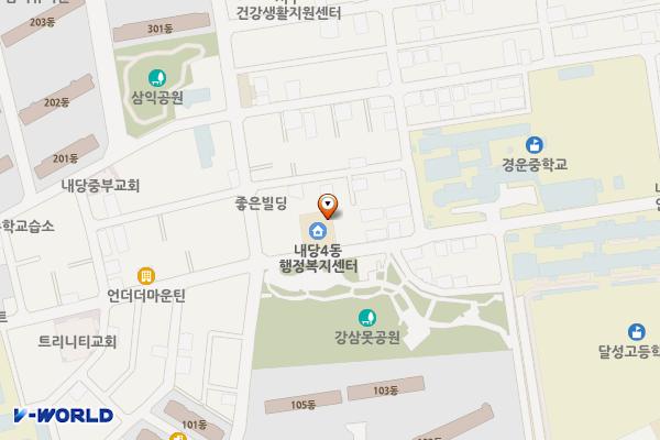 내당4동 행정복지센터 위치 지도 — 대구광역시 서구 서대구로3길 46, 내당4동 행정복지센터 (내당동)