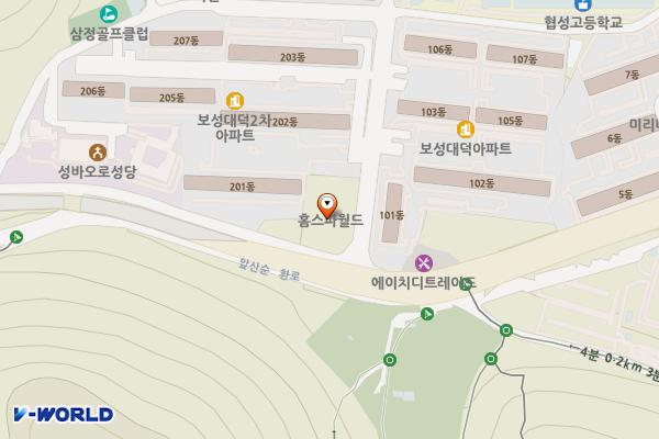 홈스파월드 위치 지도 — 대구광역시 남구 앞산순환로 651, 홈스파월드 (봉덕동)