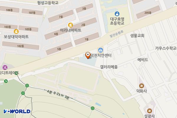 남구국민체육센터 위치 지도 — 대구광역시 남구 앞산순환로 686, 남구 국민체육센터 (봉덕동)