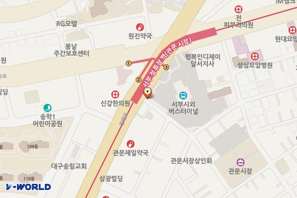 서부정류장 위치 지도 — 대구광역시 남구 월배로 496, 서부시외버스정류장 (대명동)
