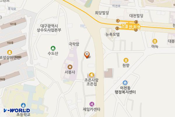 상수도사업본부 중남부사업소 화장실 위치 지도 — 대구광역시 남구 이천로 147, 중남부사업소청사 (이천동)