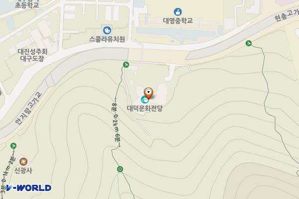 대덕문화전당 공연동 화장실 위치 지도 — 대구광역시 남구 앞산순환로 478, 대덕문화전당 (대명동)