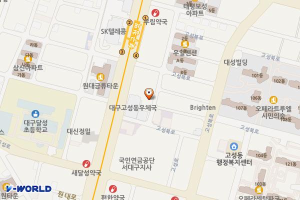 대구고성동우체국 위치 지도 — 대구광역시 북구 원대로 60
