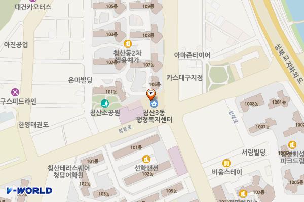 침산3동 행정복지센터 위치 지도 — 대구광역시 북구 성북로 55