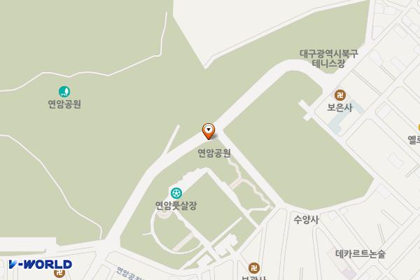 연암근린공원 위치 지도 — 대구광역시 북구 연암공원로 112