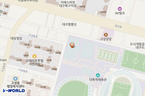 시민운동장 스쿼시장 위치 지도 — 대구광역시 북구 고성로 191