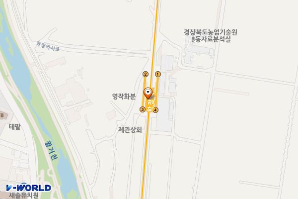 학정역(지상철3호선) 위치 지도 — 대구광역시 북구 팔거천동로 310