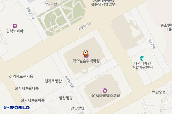대구종합유통단지 섬유제품관 위치 지도 — 대구광역시 북구 유통단지로 60