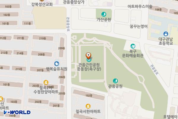 관음근린공원 위치 지도 — 대구광역시 북구 칠곡중앙대로91길 21
