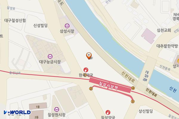 칠성시장(신천둔치) 위치 지도 — 대구광역시 북구 칠성동1가 276-99