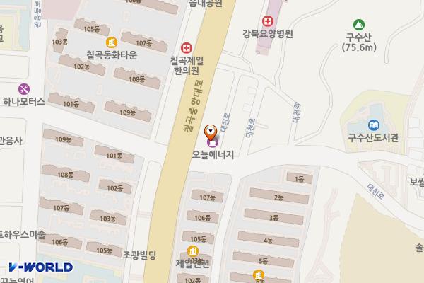 현대오일뱅크(주)칠곡주유소 위치 지도 — 대구광역시 북구 칠곡중앙대로 482