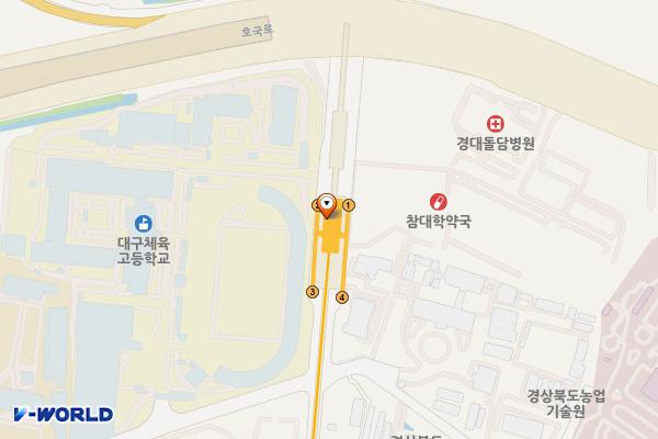 칠곡경대병원역(지상철3호선) 위치 지도 — 대구광역시 북구 팔거천동로 386