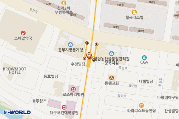 팔거역(지상철3호선) 위치 지도 — 대구광역시 북구 팔거천동로 226