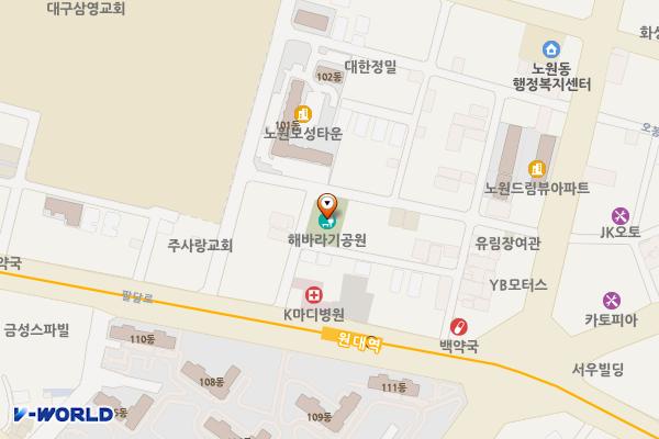 해바라기어린이공원 위치 지도 — 대구광역시 북구 오봉로1길 41