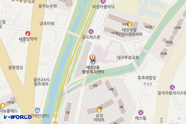 태전2동 행정복지센터 위치 지도 — 대구광역시 북구 칠곡중앙대로52길 32