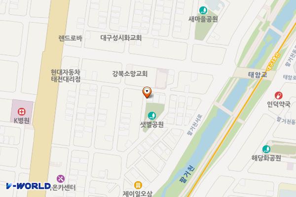 샛별어린이공원 위치 지도 — 대구광역시 북구 태전동 1046-1