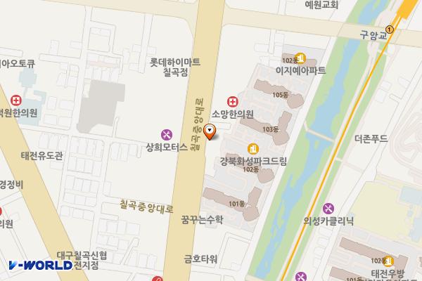 대구강북고용복지플러스센터 위치 지도 — 대구광역시 북구 칠곡중앙대로 318