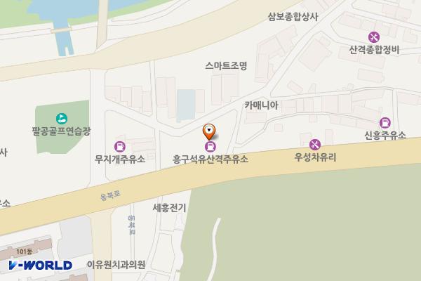 흥구석유(주)산격주유소 위치 지도 — 대구광역시 북구 동북로 39