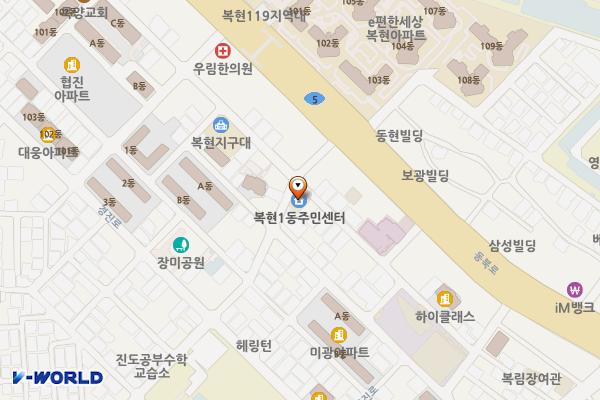 복현1동 행정복지센터 위치 지도 — 대구광역시 북구 동북로52길 7