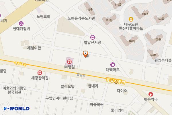 팔달신시장 고객쉼터(남편화장실) 위치 지도 — 대구광역시 북구 팔달로33길 17-27