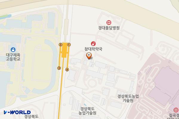 경상북도 농업기술원 위치 지도 — 대구광역시 북구 칠곡중앙대로136길 47