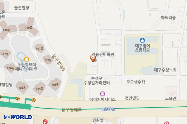 범어2동행정복지센터 위치 지도 — 대구광역시 수성구 달구벌대로489안길 7
