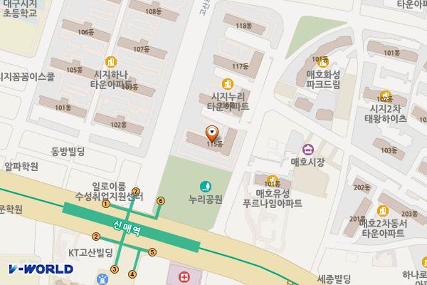 누리어린이공원 위치 지도 — 대구광역시 수성구 달구벌대로637길 21