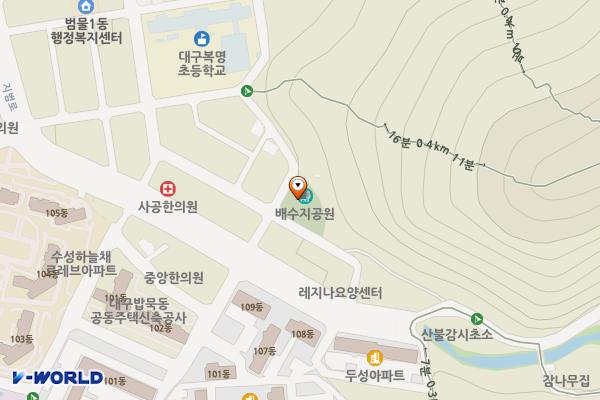 배수지어린이공원 위치 지도 — 대구광역시 수성구 범안로20길 25
