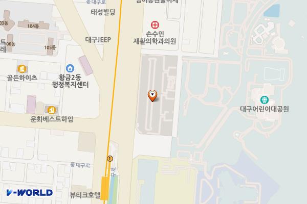 어린이세상역앞 공영주차장화장실 위치 지도 — 대구광역시 수성구 황금동 635-6