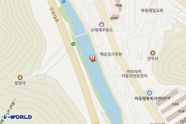 신천둔치 26번화장실 위치 지도 — 대구광역시 수성구 파동 581-1