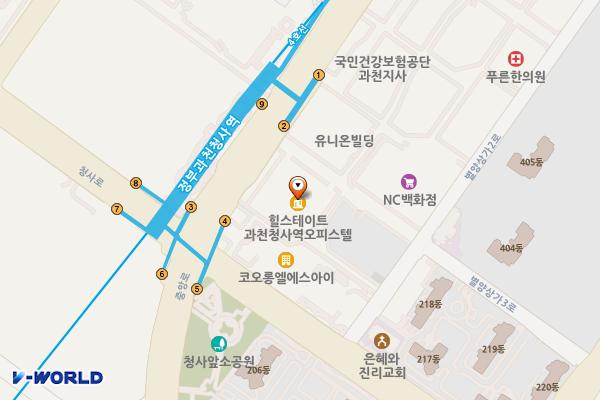 힐스테이트 과천청사역 앞 위치 지도 — 경기도 과천시 별양동 1-21