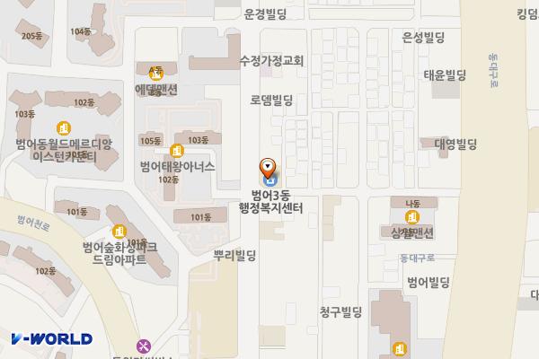 범어3동행정복지센터 위치 지도 — 대구광역시 수성구 상록로 42