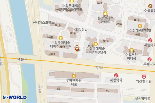 수성1가동행정복지센터 위치 지도 — 대구광역시 수성구 명덕로73길 7, 수성1가동 행정복지센터 (수성동1가)