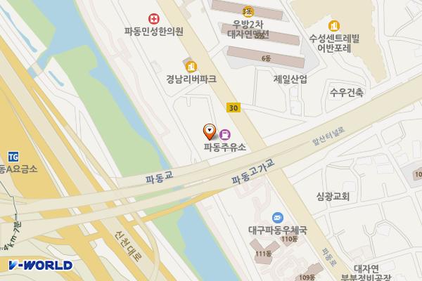 파동평생학습센터, 파동도서관 위치 지도 — 대구광역시 수성구 파동로3길 62