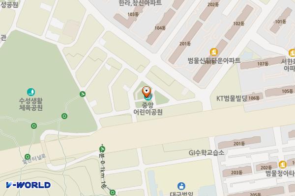 중앙어린이공원 위치 지도 — 대구광역시 수성구 범안로3안길 9-6