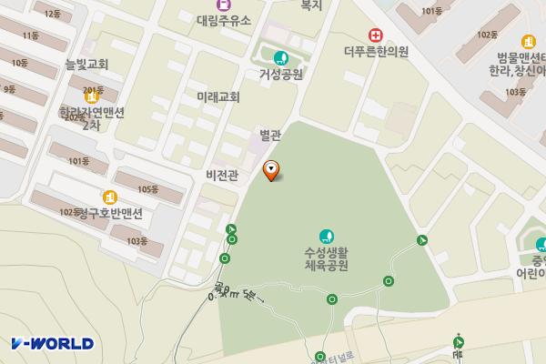 수성생활체육공원 위치 지도 — 대구광역시 수성구 용학로50길 47-1