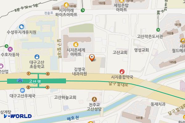 고산평생학습센터 위치 지도 — 대구광역시 수성구 달구벌대로 3091