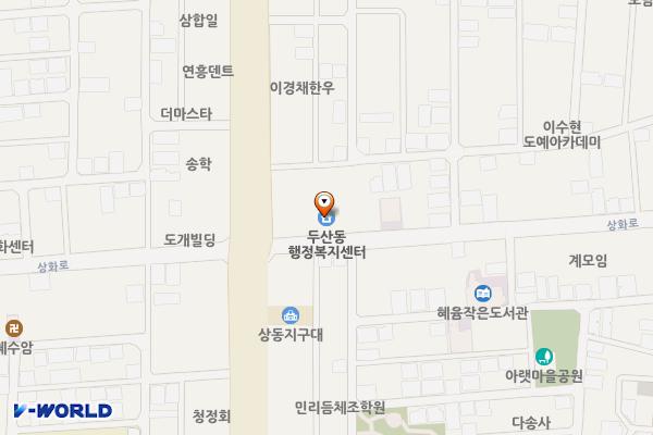 두산동행정복지센터 위치 지도 — 대구광역시 수성구 상화로 95