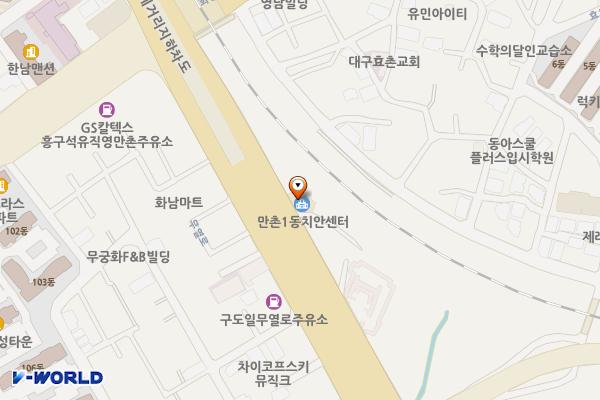 만촌1동 치안센터 위치 지도 — 대구광역시 수성구 무열로 196