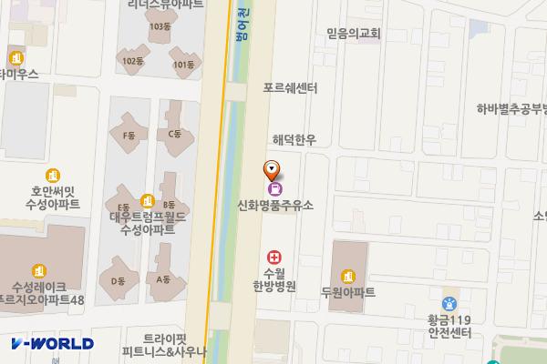 수성현대셀프주유소 위치 지도 — 대구광역시  수성구 동대구로 74