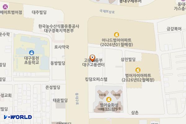 대구고용복지플러스센터 위치 지도 — 대구광역시 수성구 동대구로 392