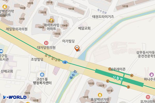욱수천 공중화장실 위치 지도 — 대구광역시 수성구 욱수천로 116