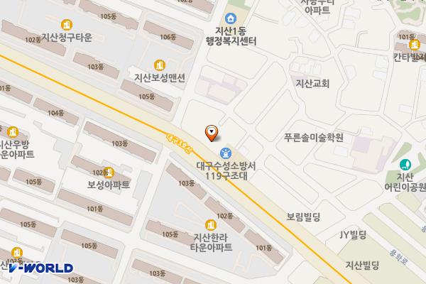 대구지산동우체국 위치 지도 — 대구광역시 수성구 지범로149