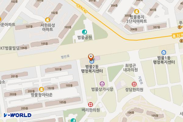 범물2동행정복지센터 위치 지도 — 대구광역시 수성구 범안로52