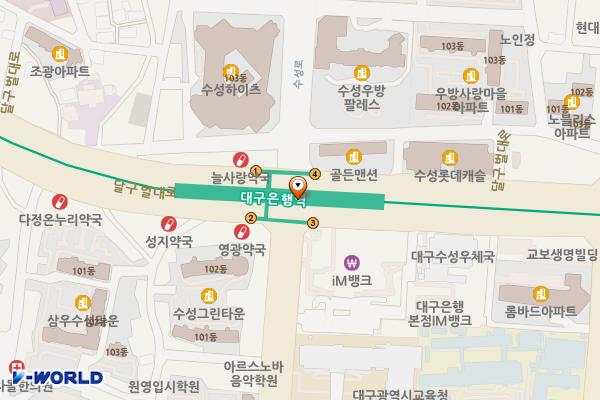 대구은행역 위치 지도 — 대구광역시 수성구 달구벌대로 지하2300
