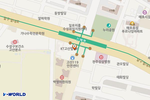 대구신매동우체국 공중실1층 위치 지도 — 대구광역시 수성구 달구벌대로 3182
